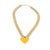 Asian Happy Yellow Heart Beaded Necklace For Sale - Image 3 of 6