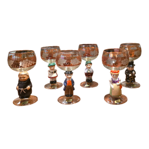 Vintage German Figural Glasses - Set of 6