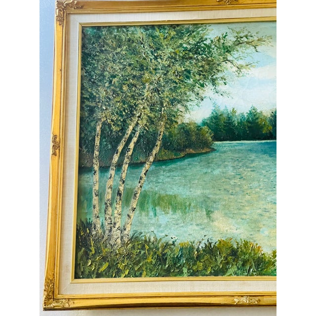 Gorgeous Impressionistic Oil on Canvas Landscape Painting Signed, Framed For Sale - Image 10 of 13