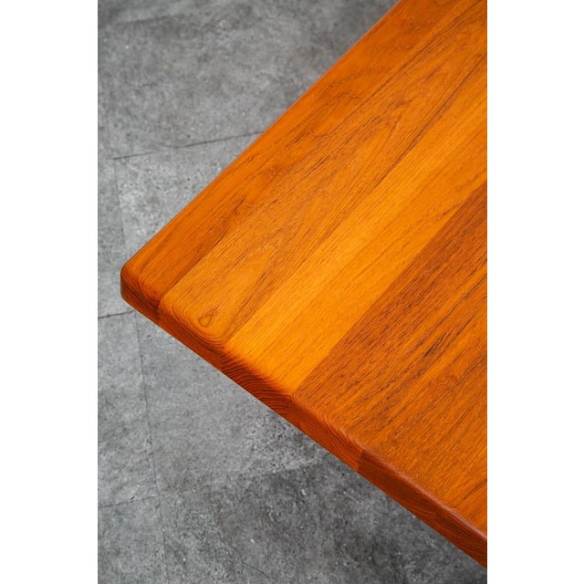 1960s Mid Century Danish Modern Coffee Table Rectangular Solid Teak Niels Bach Randers For Sale - Image 10 of 12