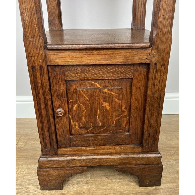 Antique French Oak Bedside Table with Marble Top For Sale - Image 5 of 9