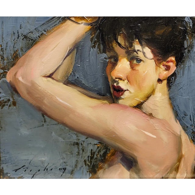 American Malcolm Liepke -Young Girl Feeling Sexy -Oil Painting For Sale - Image 3 of 8