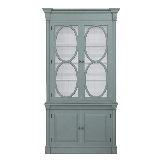 Small French Provincial Bookcase - Green Smoke For Sale