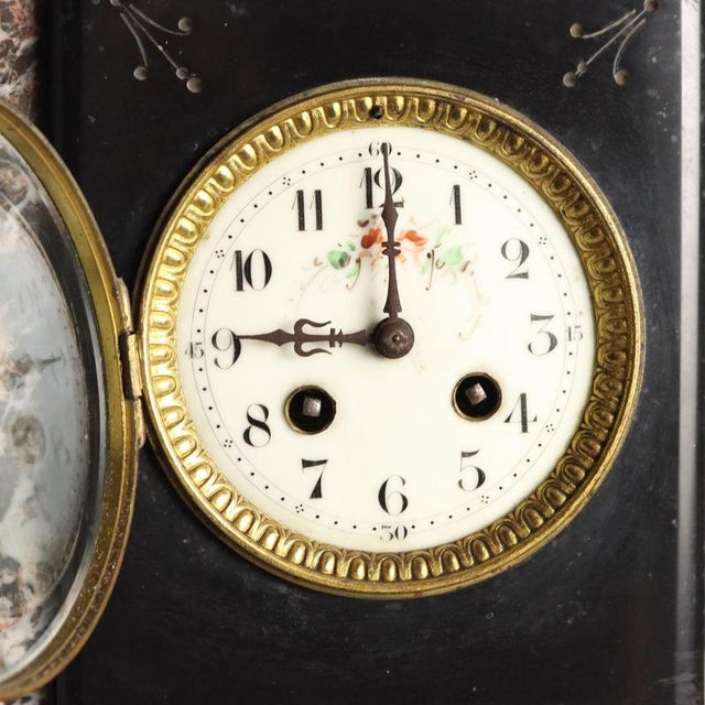 Black Marble Table Clock For Sale - Image 3 of 11
