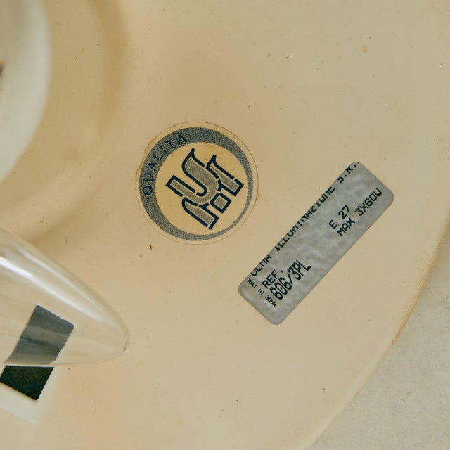 White 1970s Italian Murano Rugiadoso Glass Flush Mount Ceiling Light For Sale - Image 8 of 9