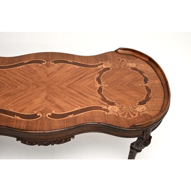 Wood Antique French Inlaid Coffee Table, 1930s For Sale - Image 7 of 9