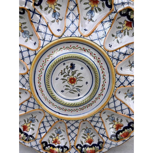 French Country French Faience Server Platter Oyster Desvres Circa 1900 For Sale - Image 3 of 5