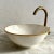 Metal Milk White Ceramic Sink With 14k Gold Rim Vessel Round Sink Bowl Basin With Drain For Sale - Image 7 of 8