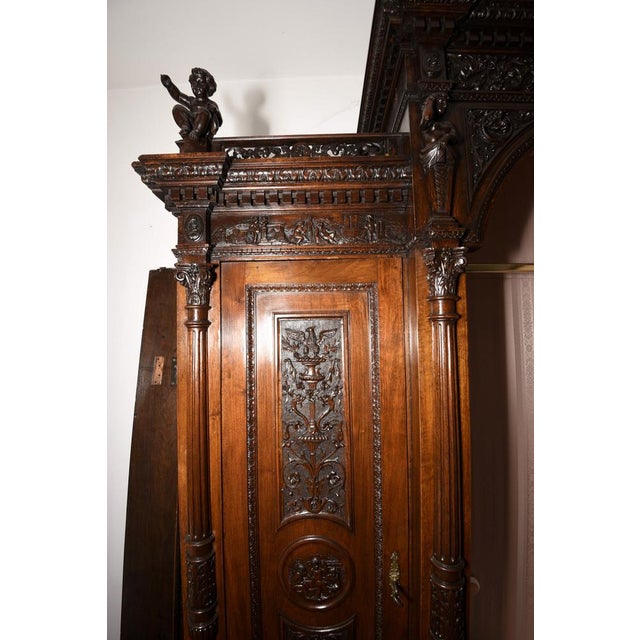 Carved Walnut Cabinet from Sellerio Giuseppe Milano For Sale - Image 15 of 18