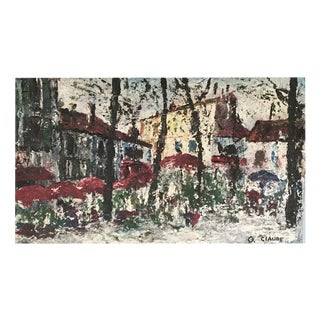 O. Ciaude, La place du marché, Oil on Canvas Board For Sale