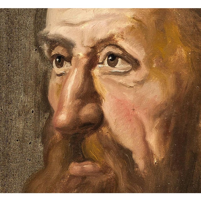 Unknown, the Cantor, Vintage Judaica European Oil Painting For Sale - Image 4 of 5