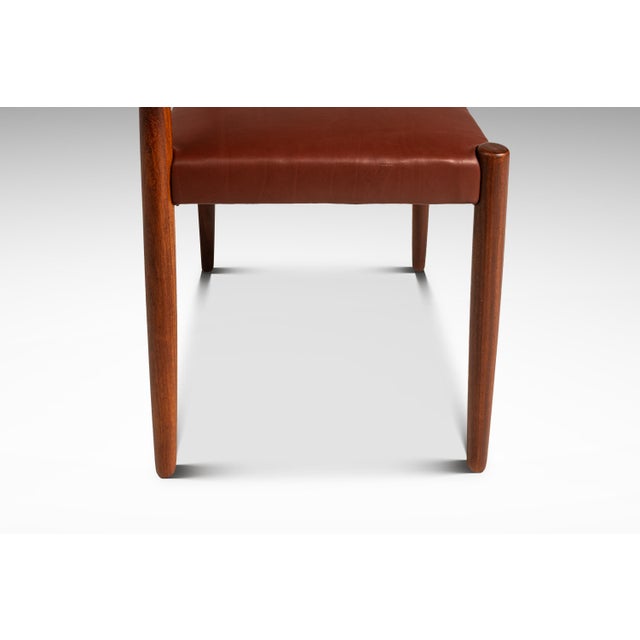 Mid-Century Danish Modern Side / Dining Chair in Teak & Leather Attributed to Poul Volther for Frem Røjle, Denmark, C. 1970s For Sale - Image 9 of 18