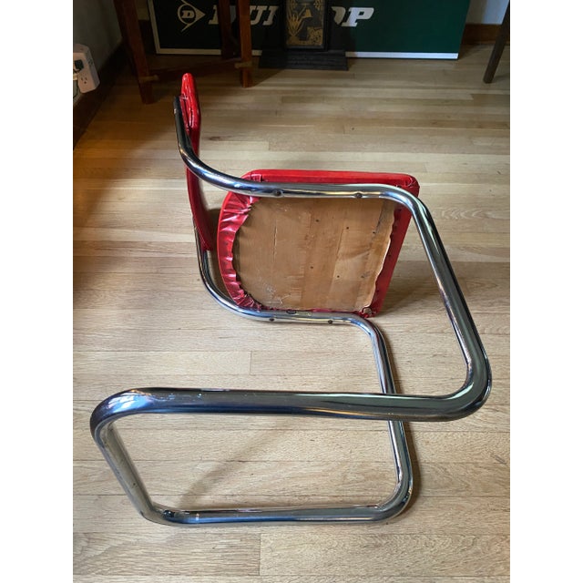1930s Kem Webber Lloyd Red Vinyl Art Deco Lounge Chair For Sale - Image 6 of 12