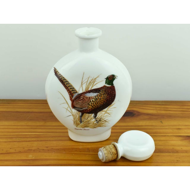 Mid 20th Century Mid Century Modern Milk Glass Decanter With Ring Necked Pheasant For Sale - Image 6 of 7