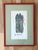 Vintage limited edition woodblock print of asparagus tied with red twine framed in a red wood frame and green mat. Signed...