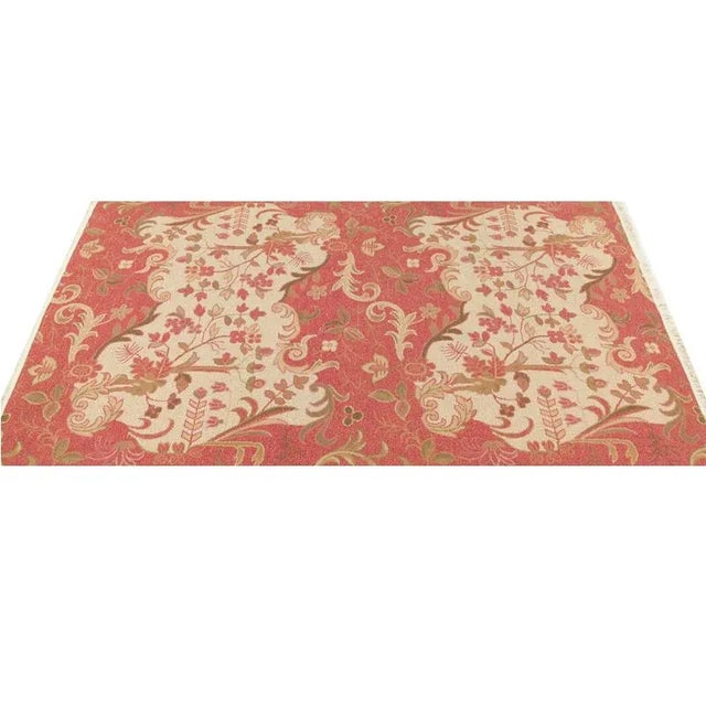 Textile Handwoven Flatweave Chinese Area Rug 4'0"×6'0" For Sale - Image 7 of 10