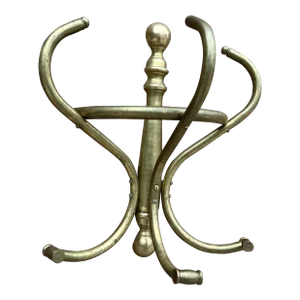 Art Nouveau Solid Brass Hat Rack Manner of Thonet Circa Early 20th Century