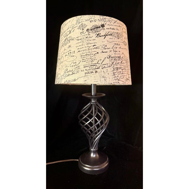 Spiral Metal Base Table Lamp For Sale - Image 9 of 12