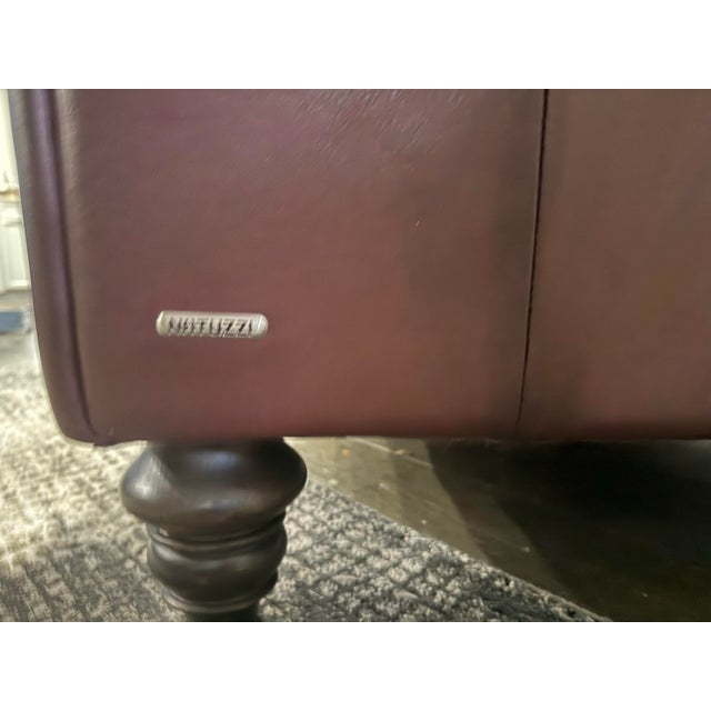 Natuzzi Maturità Italian Cognac Top Grain Leather Loveseat – Made in Italy For Sale In Saint Louis - Image 6 of 11