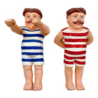 French Papier-Mâché Bathers, 1960s, Set of 2 For Sale