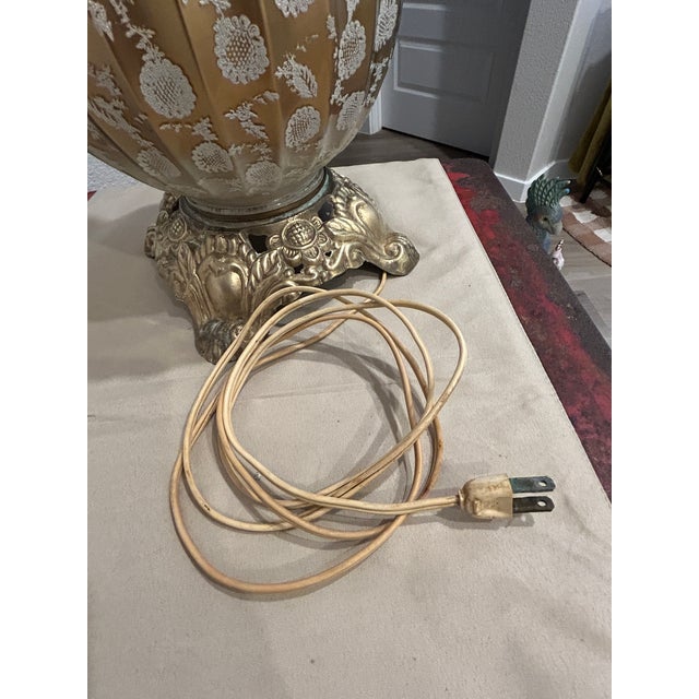 Metal Vintage Glass/Brass Table Lamps - a Pair For Sale - Image 7 of 8