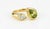 Metal Toi Et Moi Gemstone Ring: Peridot and Moissanite, Size 7.5 For Sale - Image 7 of 8