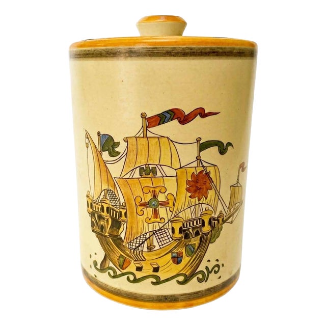 Ceramic Galleon Jar from Lenci, Turin, Italy, 1940s For Sale