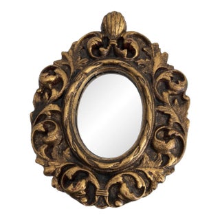 Mid 20th Century Jaru Small Carved Gilt Wood Mirror For Sale