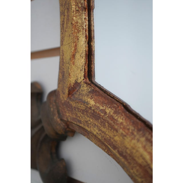 Vintage Fleu-De-Lys Metal Wall Mirror For Sale - Image 4 of 7