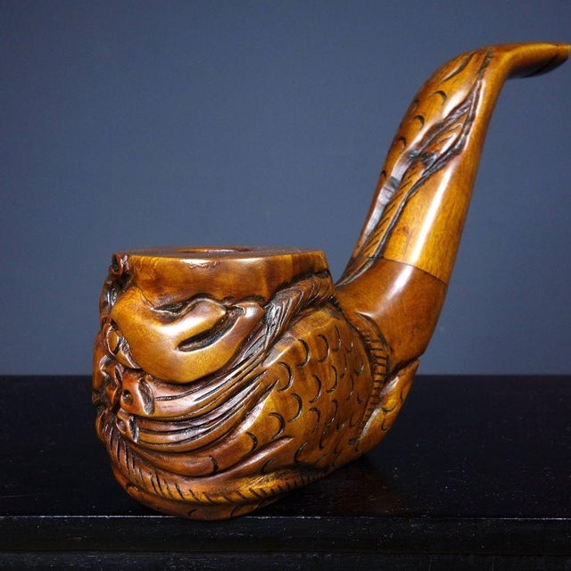 Late 19th Century Carved Rosewood Tobacco Pipe With Dragon Motif, 330g For Sale In Los Angeles - Image 6 of 9