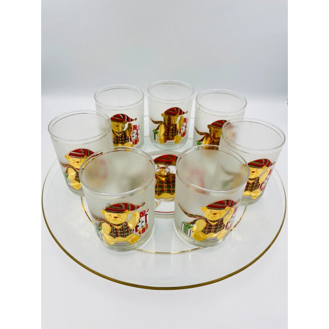 Vintage Culver Glass Company Holiday Bear Cocktail Set- 11 Pieces For Sale In Los Angeles - Image 6 of 13