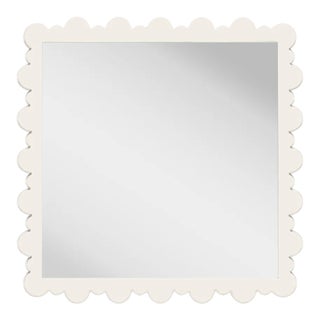 Fleur Home Garden District Valmont Square Mirror in White Dove, 49x49 For Sale