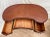 Brown Vintage French Desk Kidney Shaped Vanity Four Carved Drawers Petite Size For Sale - Image 8 of 12