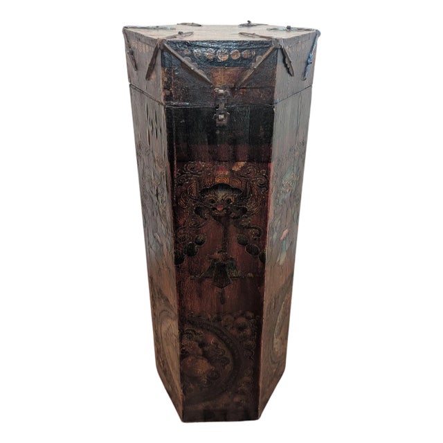1950s Tibetan Scroll Box For Sale