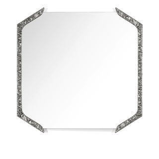 Alentejo Square Mirror in Cast Brass with Nickel Bath from Insidherland For Sale