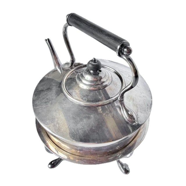 Vintage Silverplate Tea Kettle & Warmer For Sale In Atlanta - Image 6 of 8