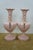 Mid 20th Century Mid 20th Century 2 St Regis American Porcelain Pink Floral Mantel Vases Trophy Urns 12" For Sale - Image 5 of 17