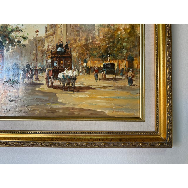 Vintage Parisian Street Scene Oil on Plywood – Framed For Sale - Image 9 of 11