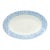 Antique France 18.75" Limoges Blue Chintz Cornflower Calico Micro-Flower Floral Transferware Deep Well Platter For Sale