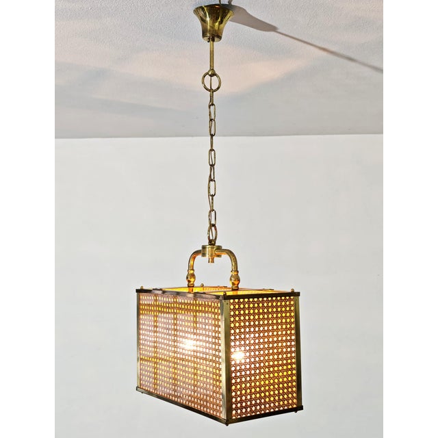 Pendant Lamp in Acrylic Glass and Vienna Straw, 1970s For Sale - Image 12 of 18