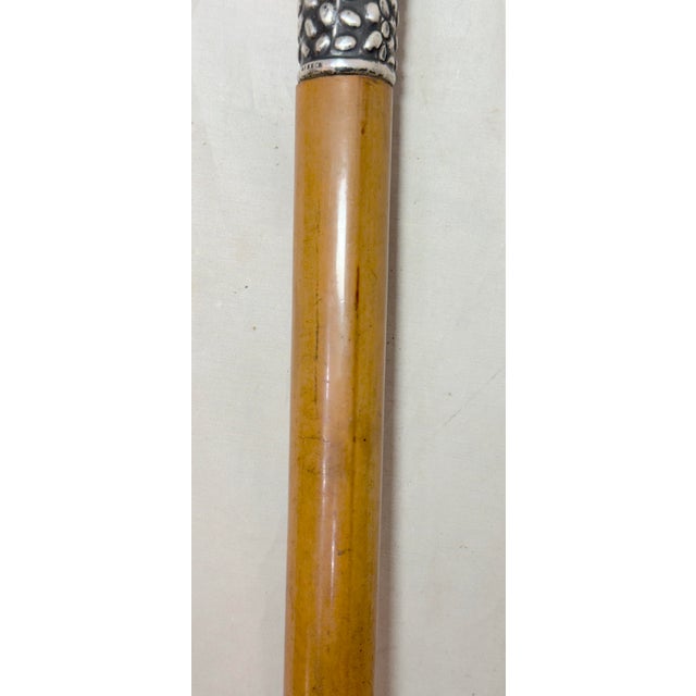 Antique 19th Century RFS & Co. Sterling Silver Malacca Wood Walking Stick Cane For Sale - Image 12 of 12