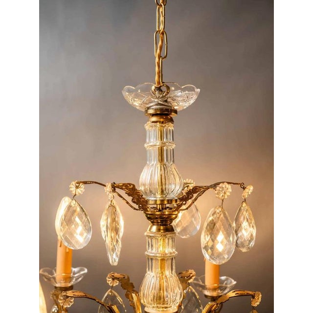 Brass Chandelier with Crystal Trimmings For Sale - Image 4 of 18