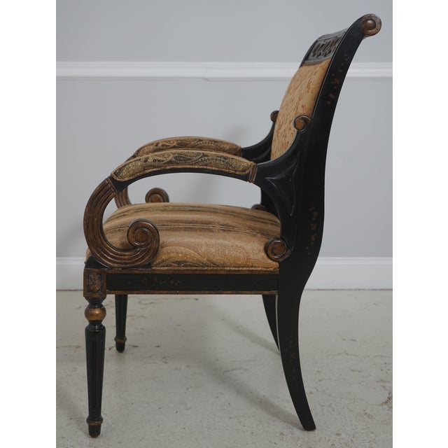 French Pair of French Louis XV Style Upholstered Armchairs For Sale - Image 3 of 18