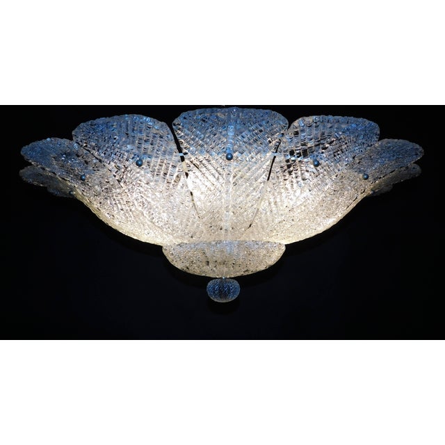 1960s 1960s Clear Graniglia Murano Leaves Flush Mount For Sale - Image 5 of 6