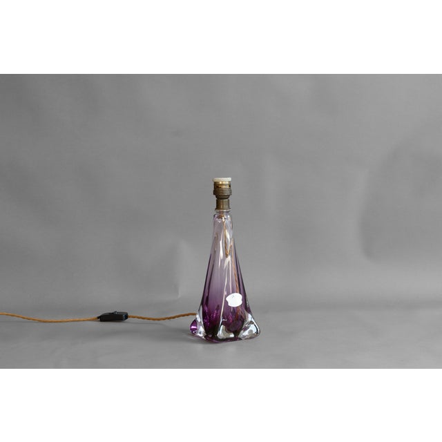 Glass Table Lamp from Val Saint Lambert, 1960s For Sale - Image 4 of 7