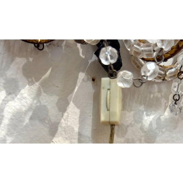 Large Pair of Maria Theresa Style Crystal 7-Light Wall Sconces, Italy Circa 1950 For Sale - Image 16 of 18