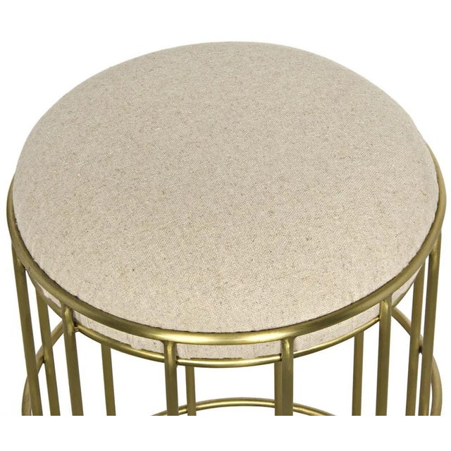 Mid-Century Modern Ryley Counter Stool, Iron with Brass Finish For Sale - Image 3 of 4