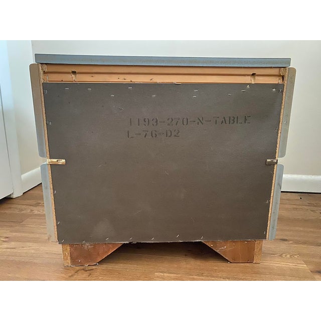 1980s Lane Post Modern Lacquer and Brass Nighstand Side Table For Sale - Image 9 of 10