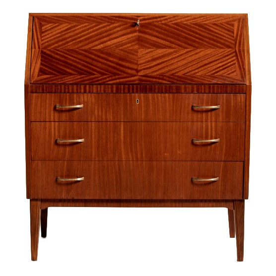 Scandinavian Mahogany Secretaire, 1960s For Sale