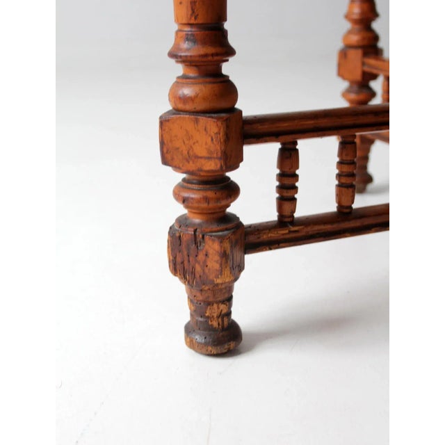 Antique Round Accent Table For Sale - Image 10 of 12